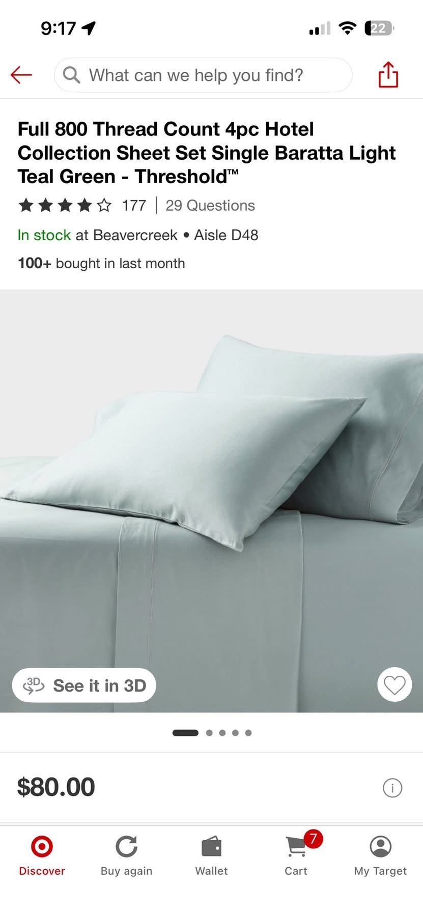 Full 800 Count Sheet Set Teal