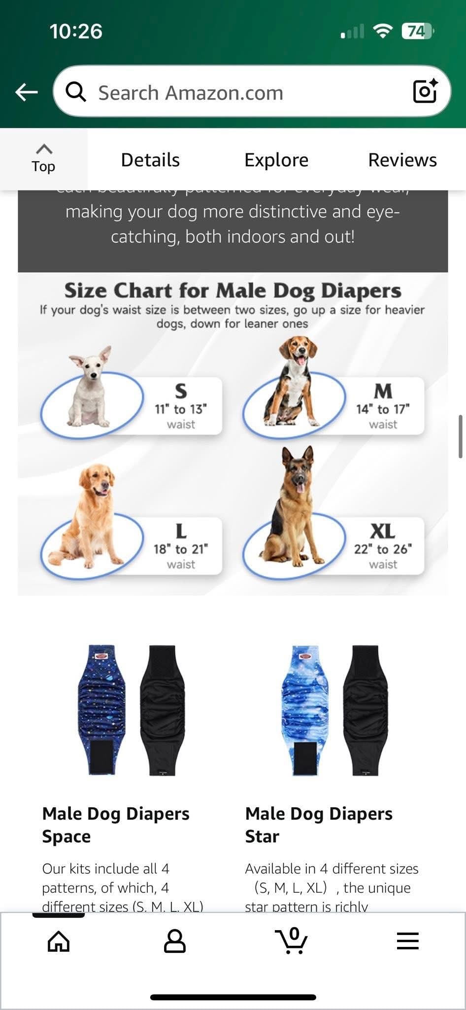 4pk XL Belly Bands for Dogs
