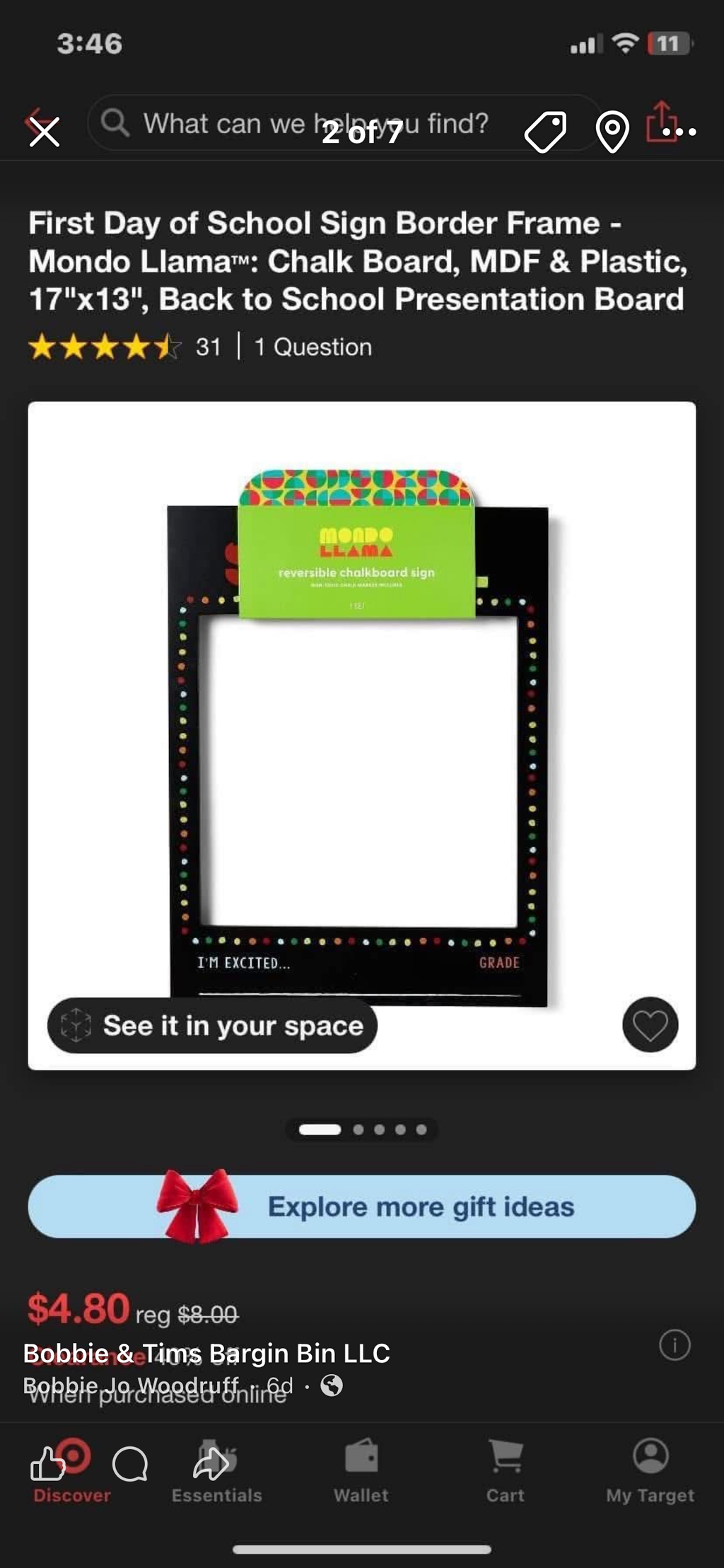 Reversible Chalkboard Sign