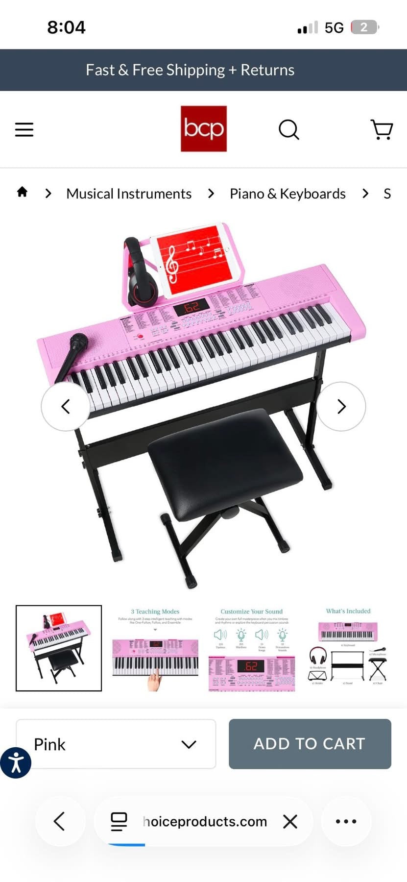 61-Key Beginners Electronic Keyboard