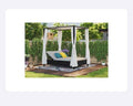 allen + roth Wicker Black Aluminum Frame Stationary Chaise lounge