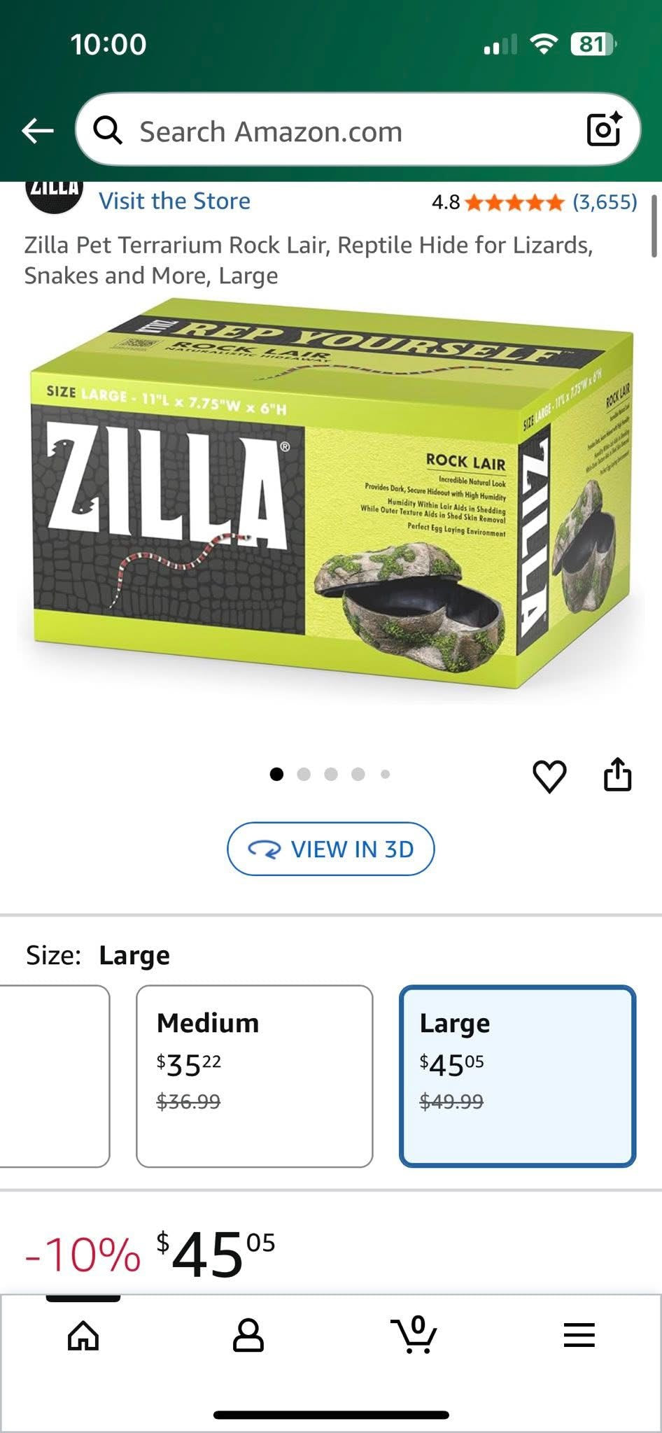 Zilla Large Rock Lair
