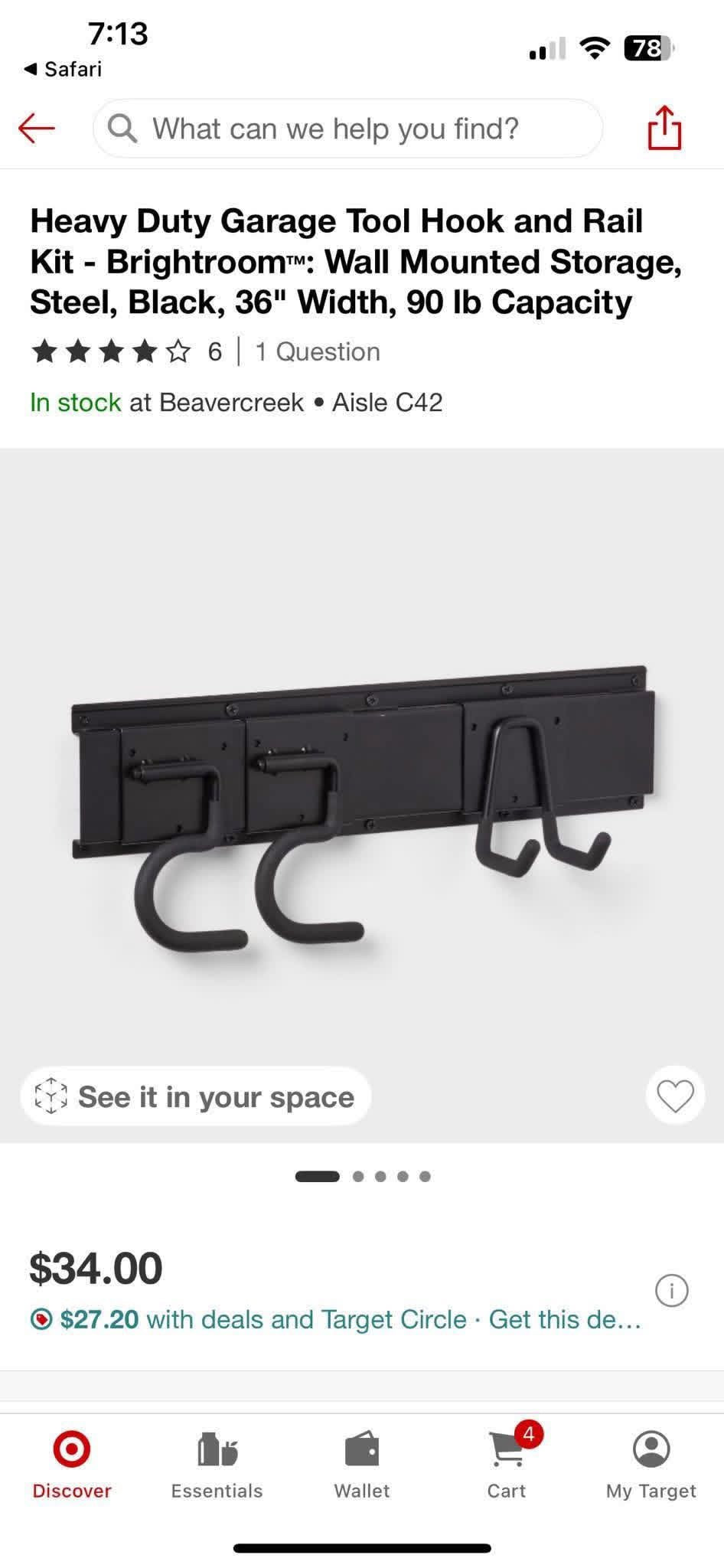 Heavy Duty Steel Hook Rail Set