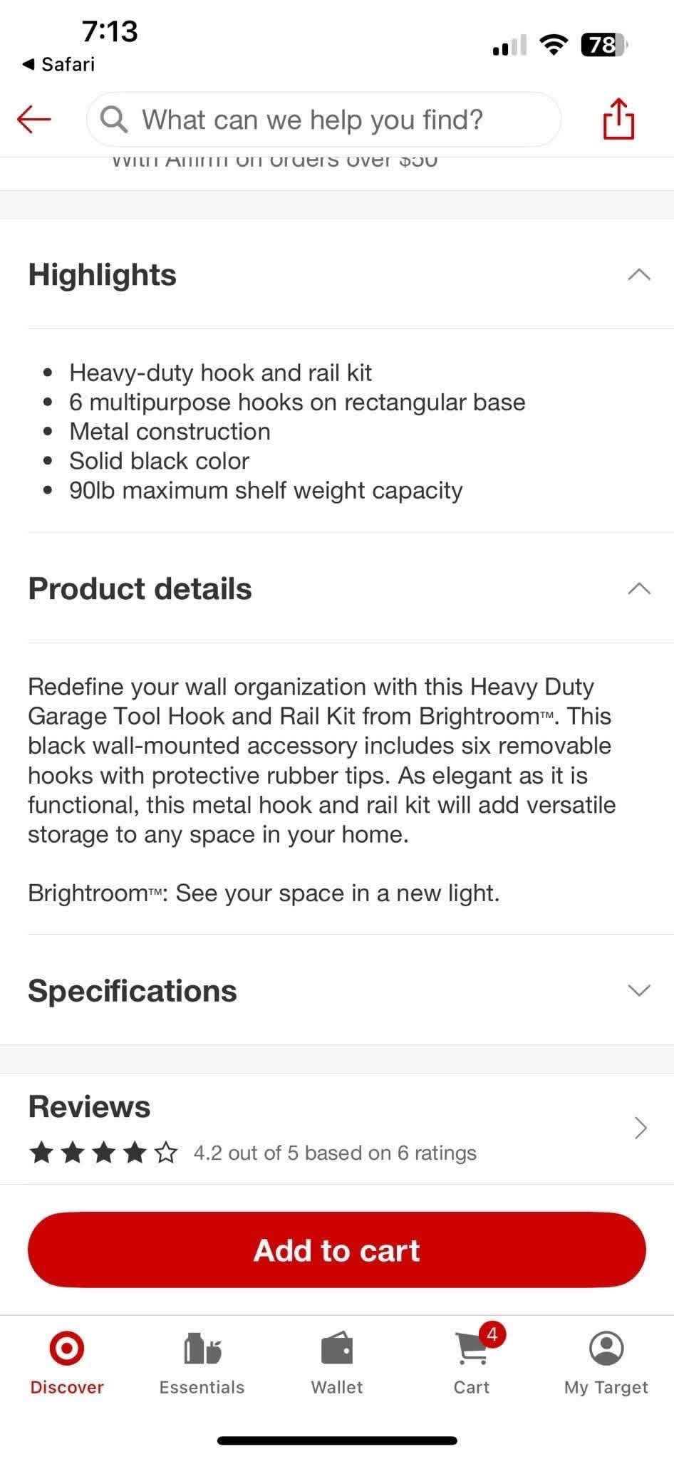 Heavy Duty Steel Hook Rail Set