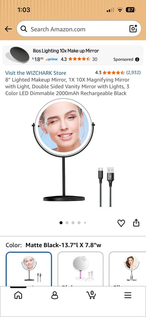 8inch Lighted Makeup Mirror