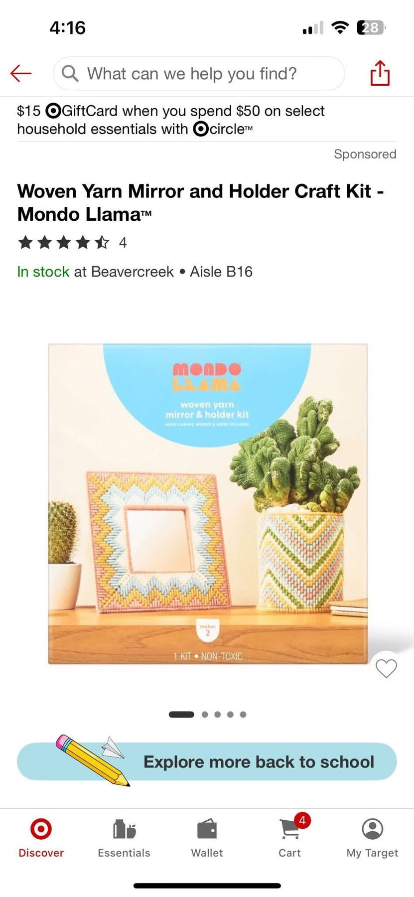 Woven Yarn Mirror & Holder Craft Kit