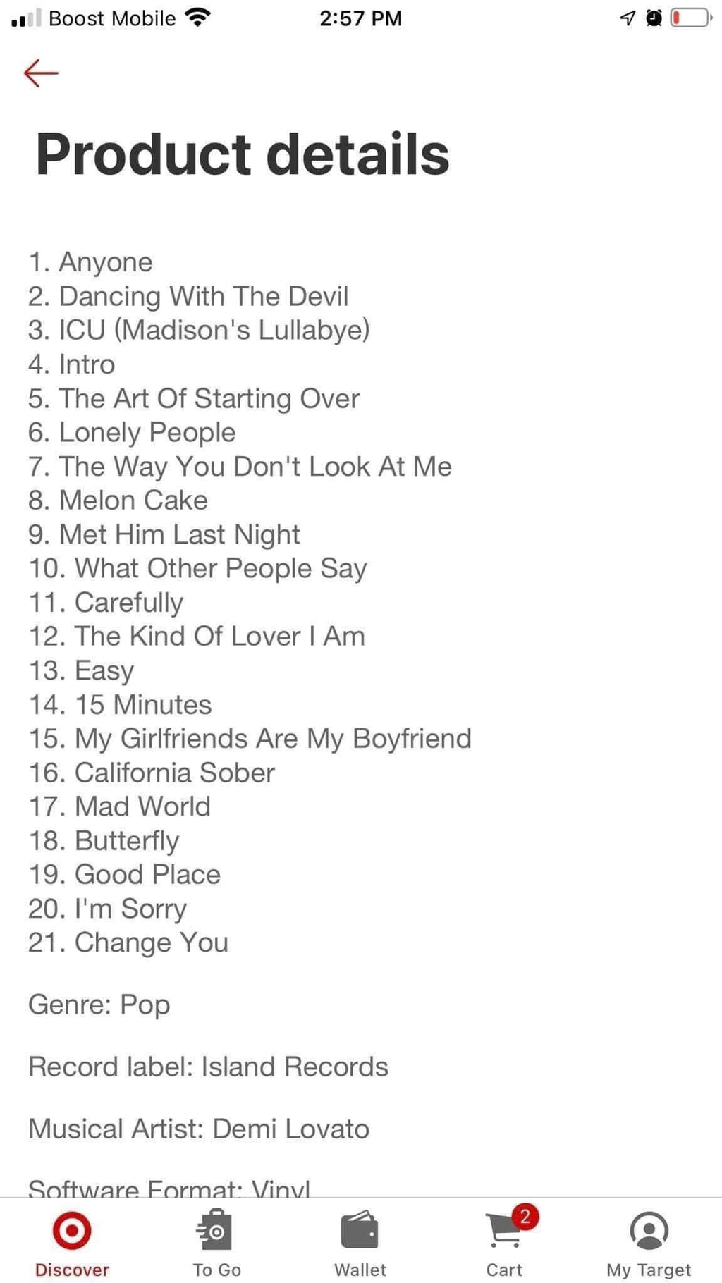 Demi Lovato LP