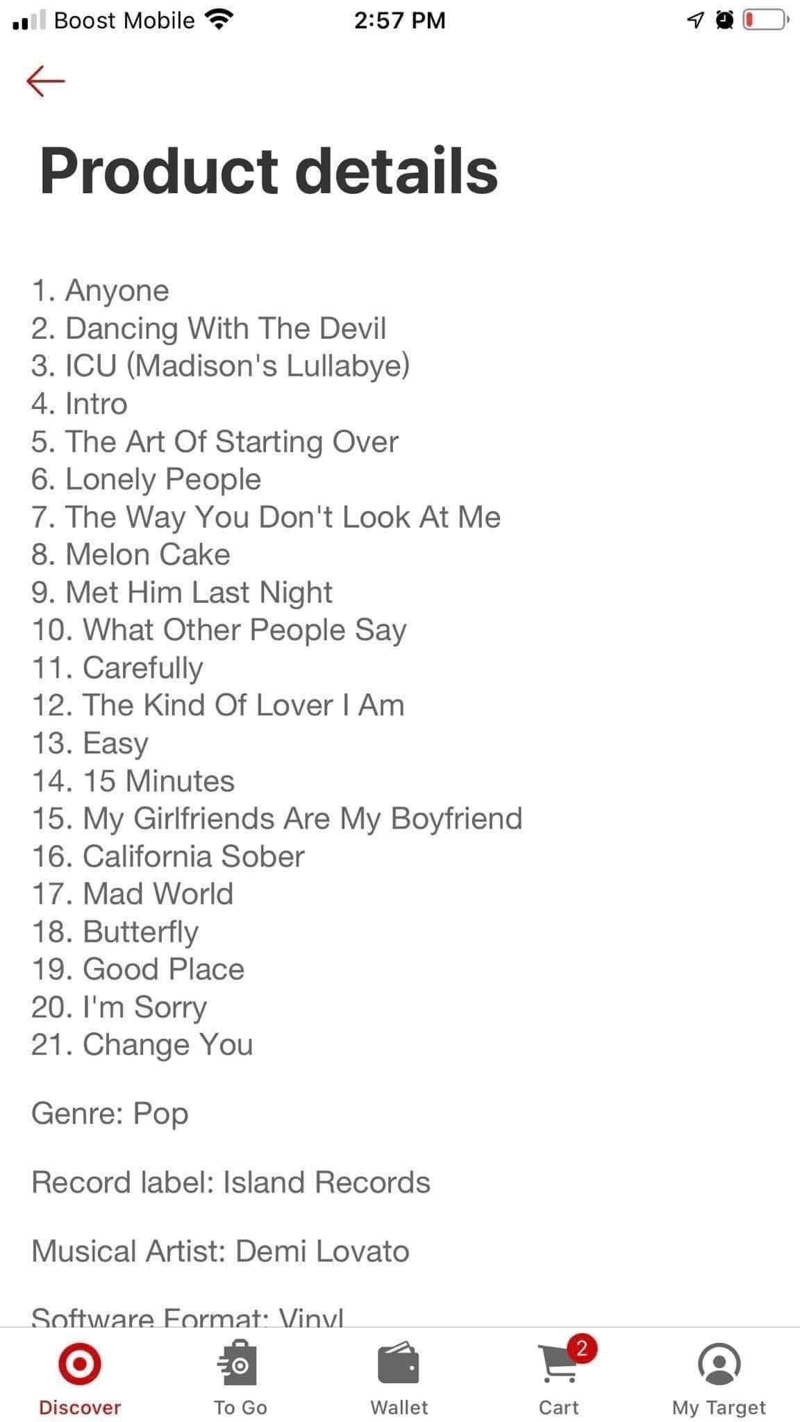 Demi Lovato LP