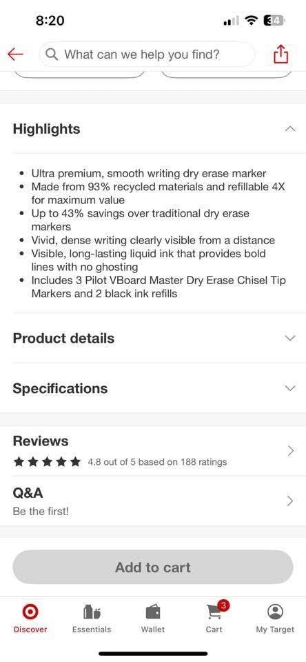 V Board Master Dry Erase Markers