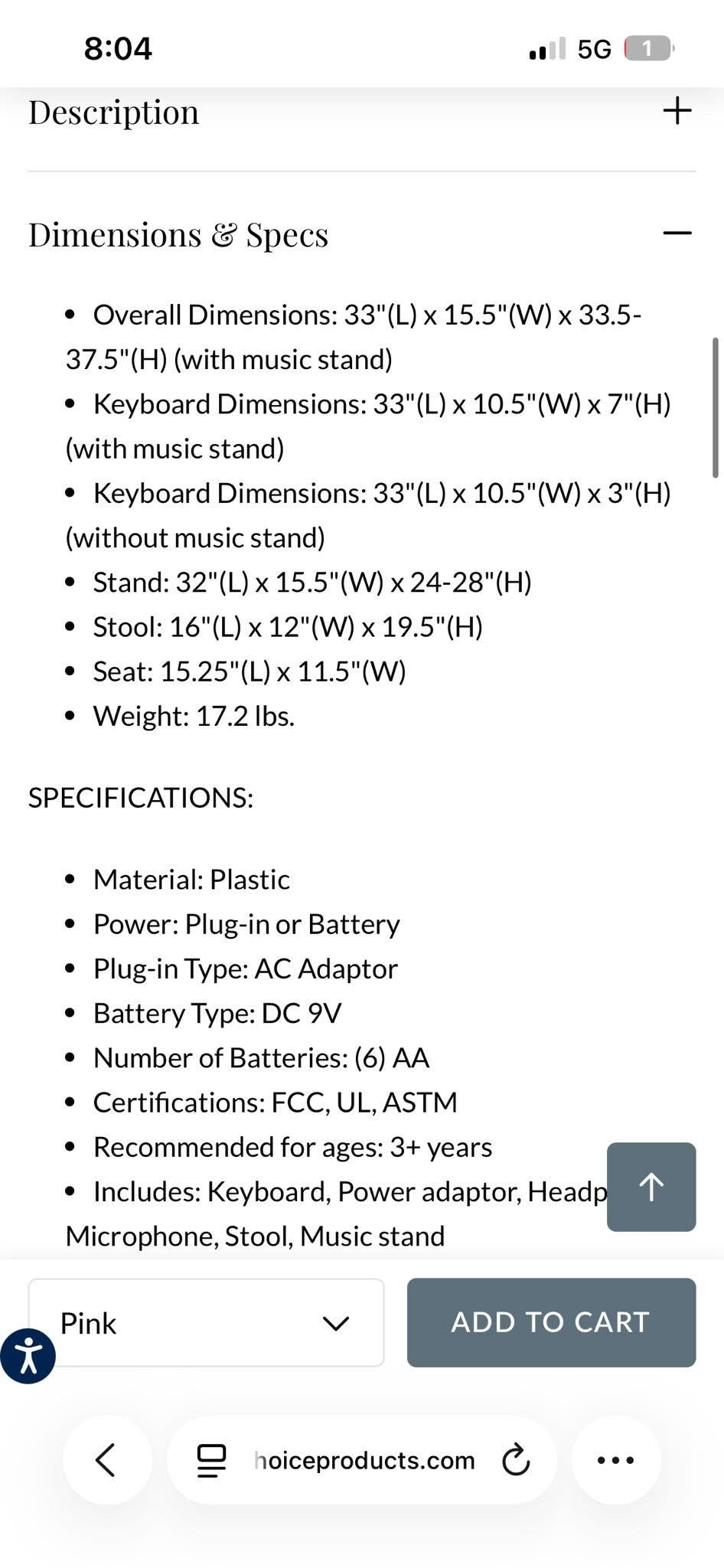 61-Key Beginners Electronic Keyboard