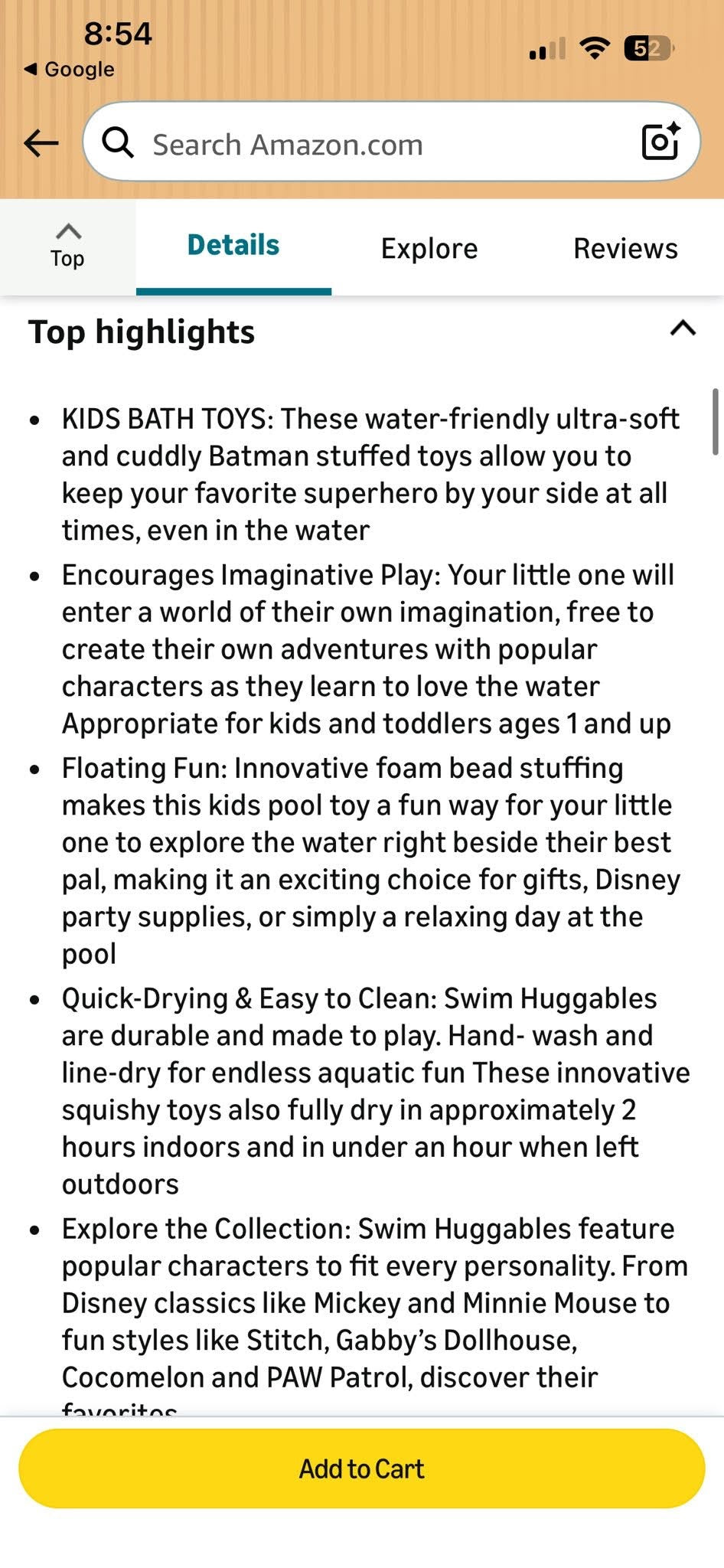 Batman Swim Huggable