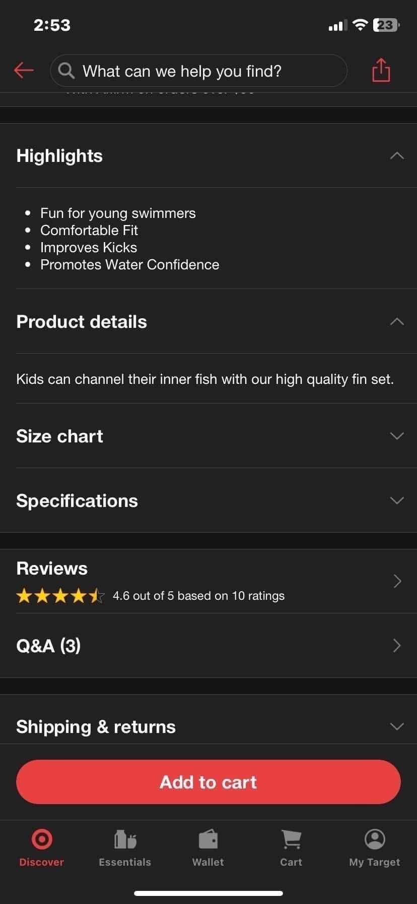Speedo Kids Swim Fin