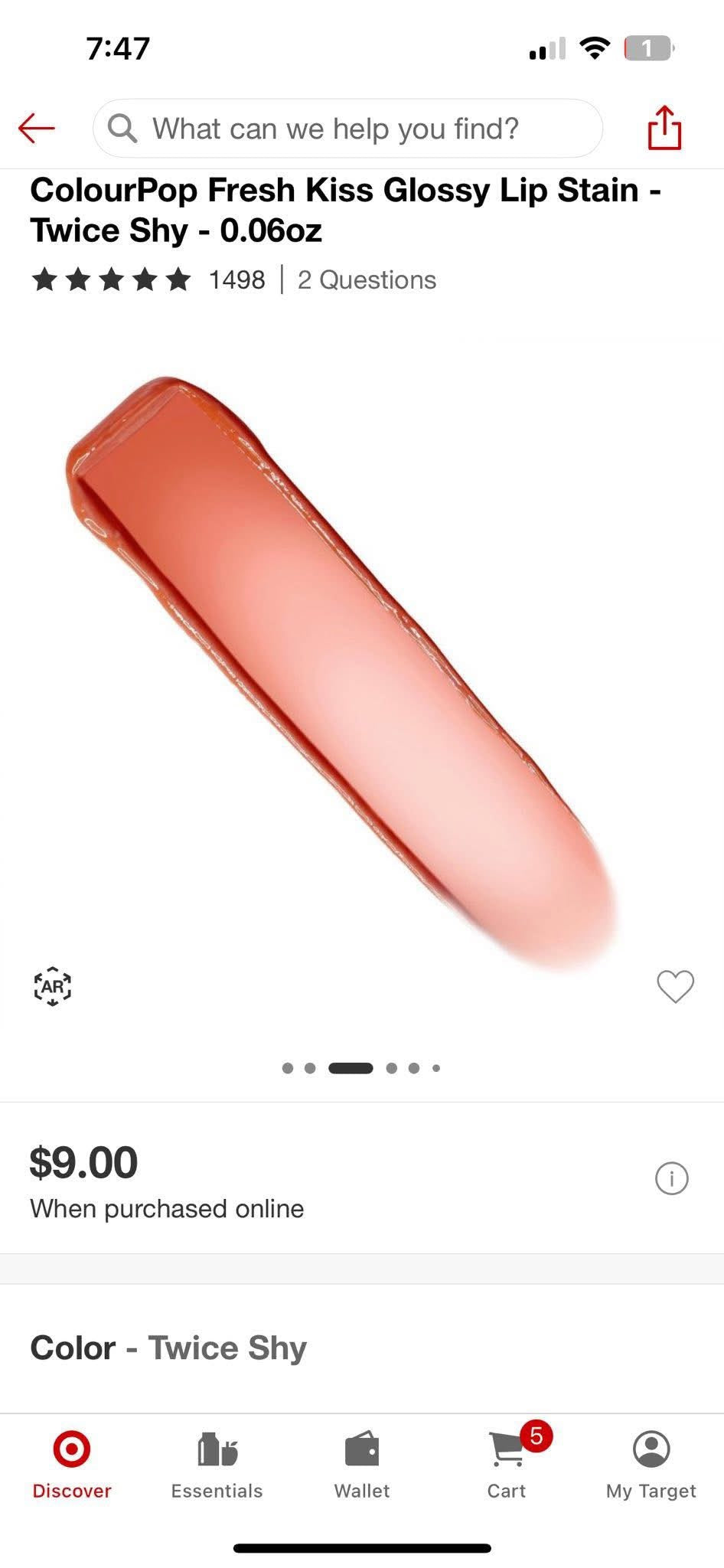 Colour Pop French Kiss Glossy Lip Stain - Twice Shy