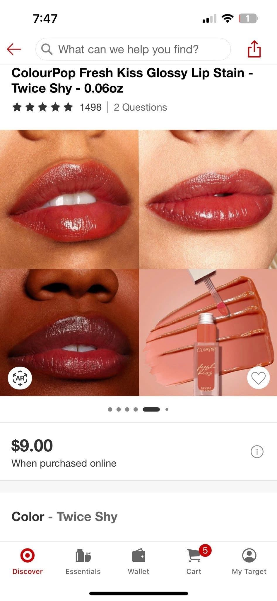 Colour Pop French Kiss Glossy Lip Stain - Twice Shy