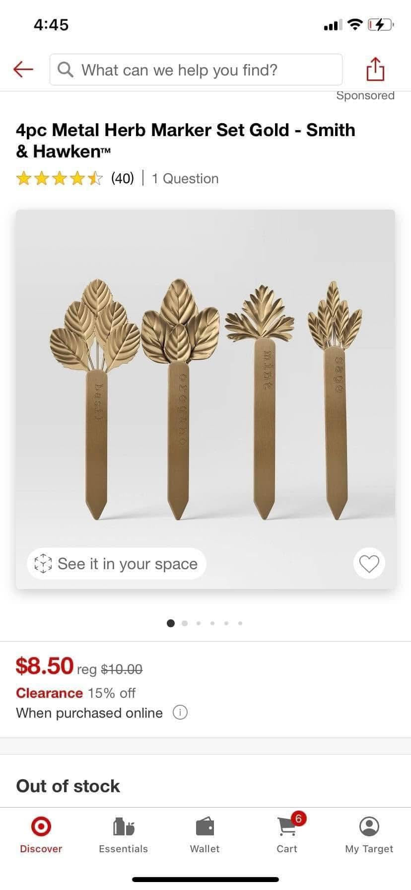 4 Piece Herb Marker Set