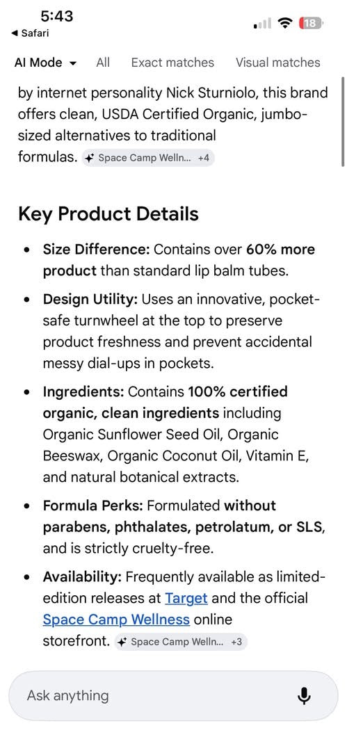 Space Camp Wellness Lip Balm - Juicy Watermelon