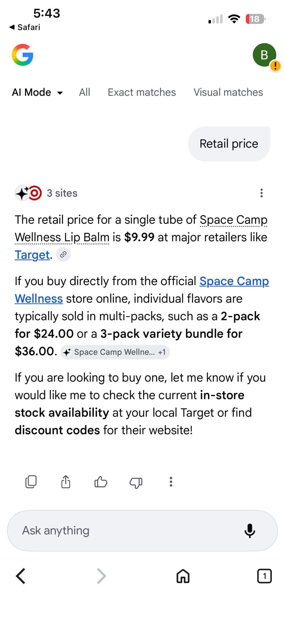 Space Camp Wellness Lip Balm - Juicy Watermelon
