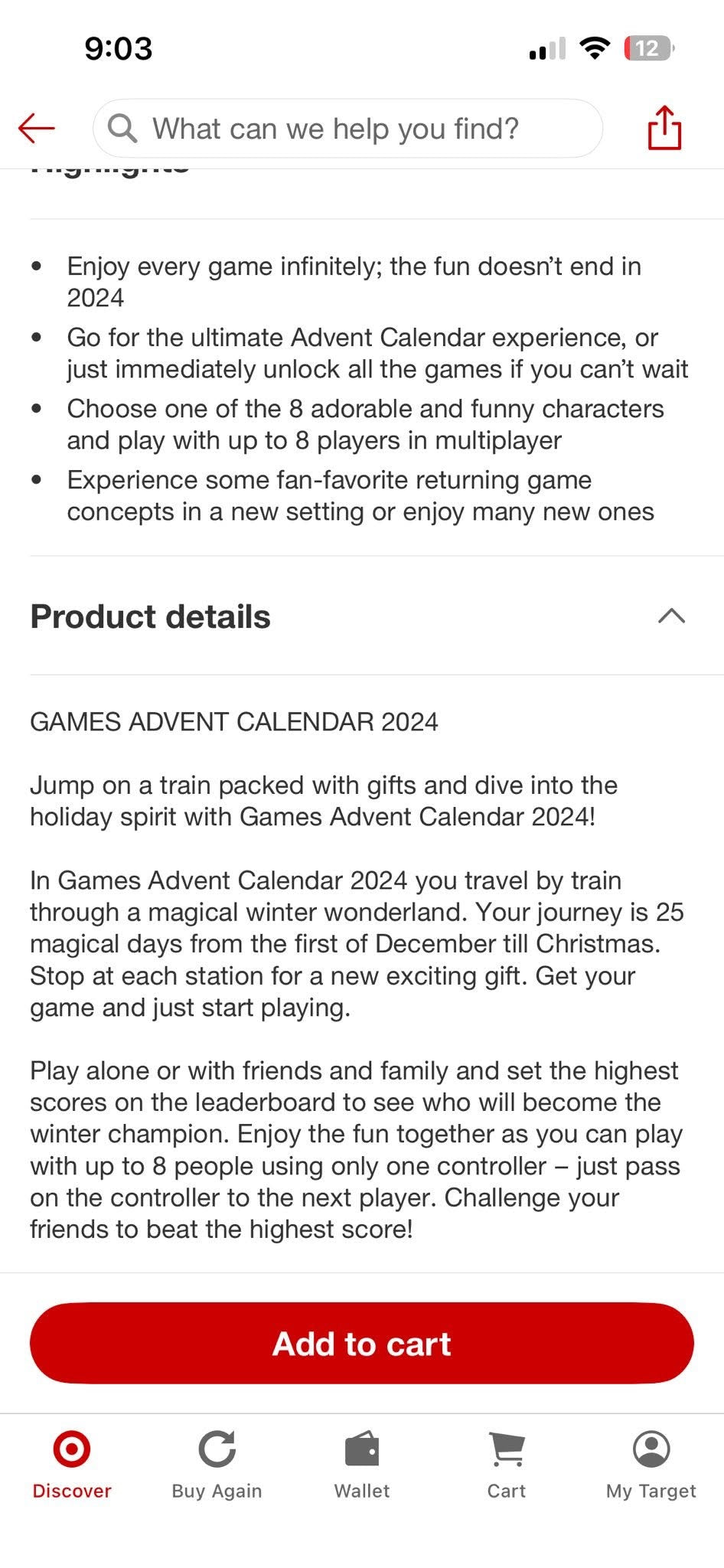 Nintendo Switch Games Advent Calendar 2024