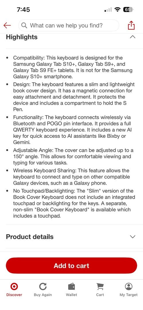 Samsung Book Cover Keyboard for Galaxy