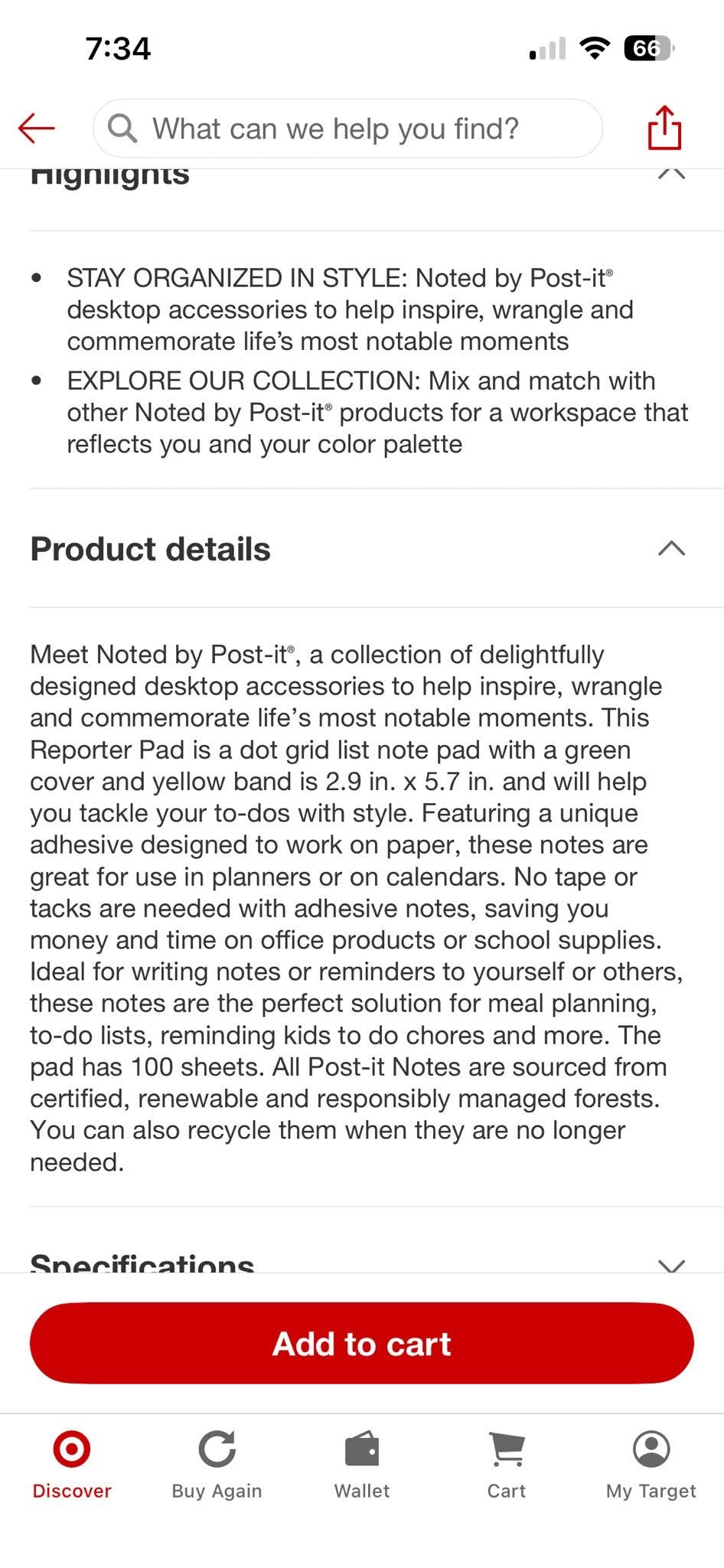 Reporter Pad - Noted by Post It