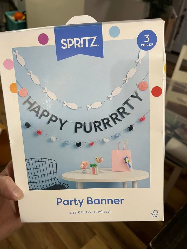 Cat Birthday Party Banner