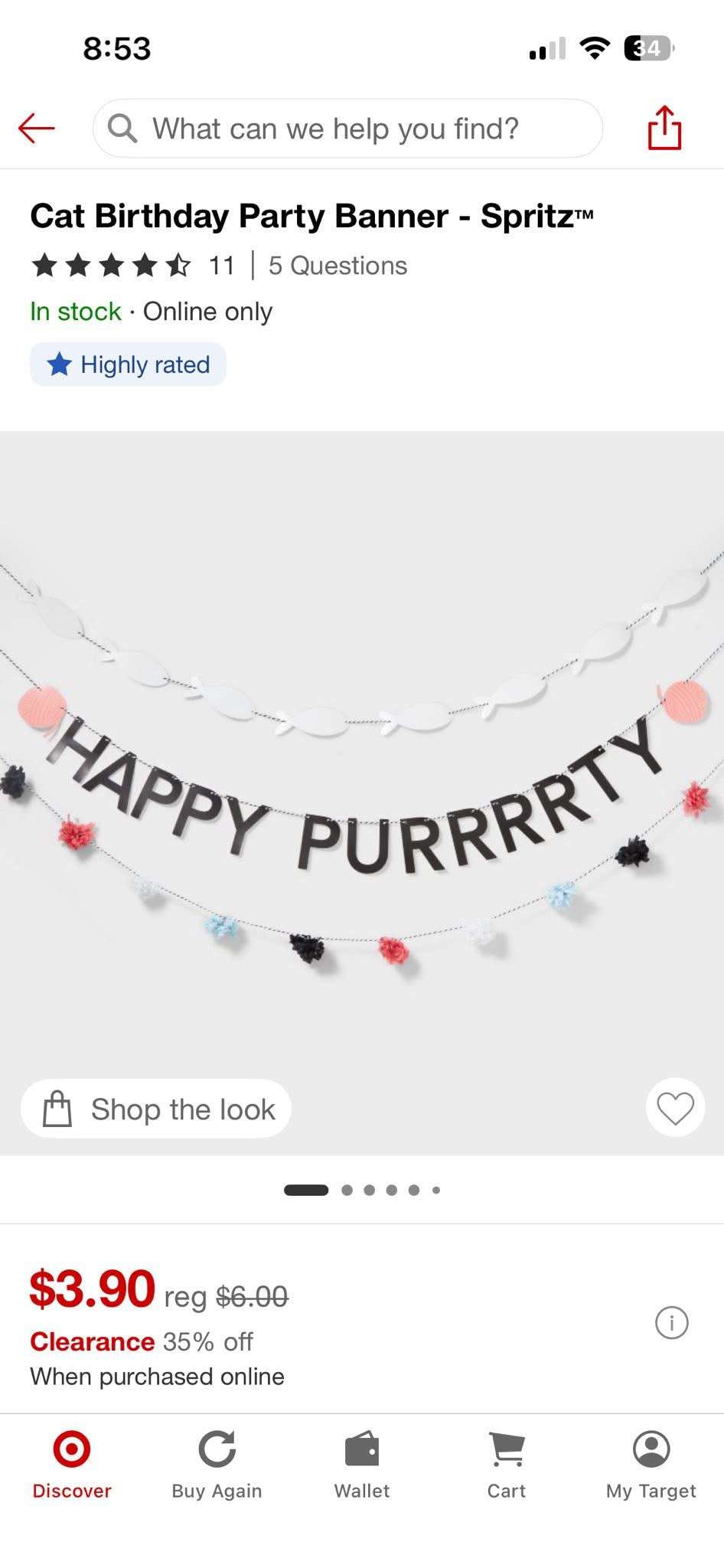 Cat Birthday Party Banner