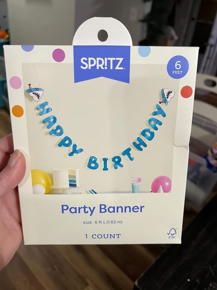 Happy Birthday Shark Banner