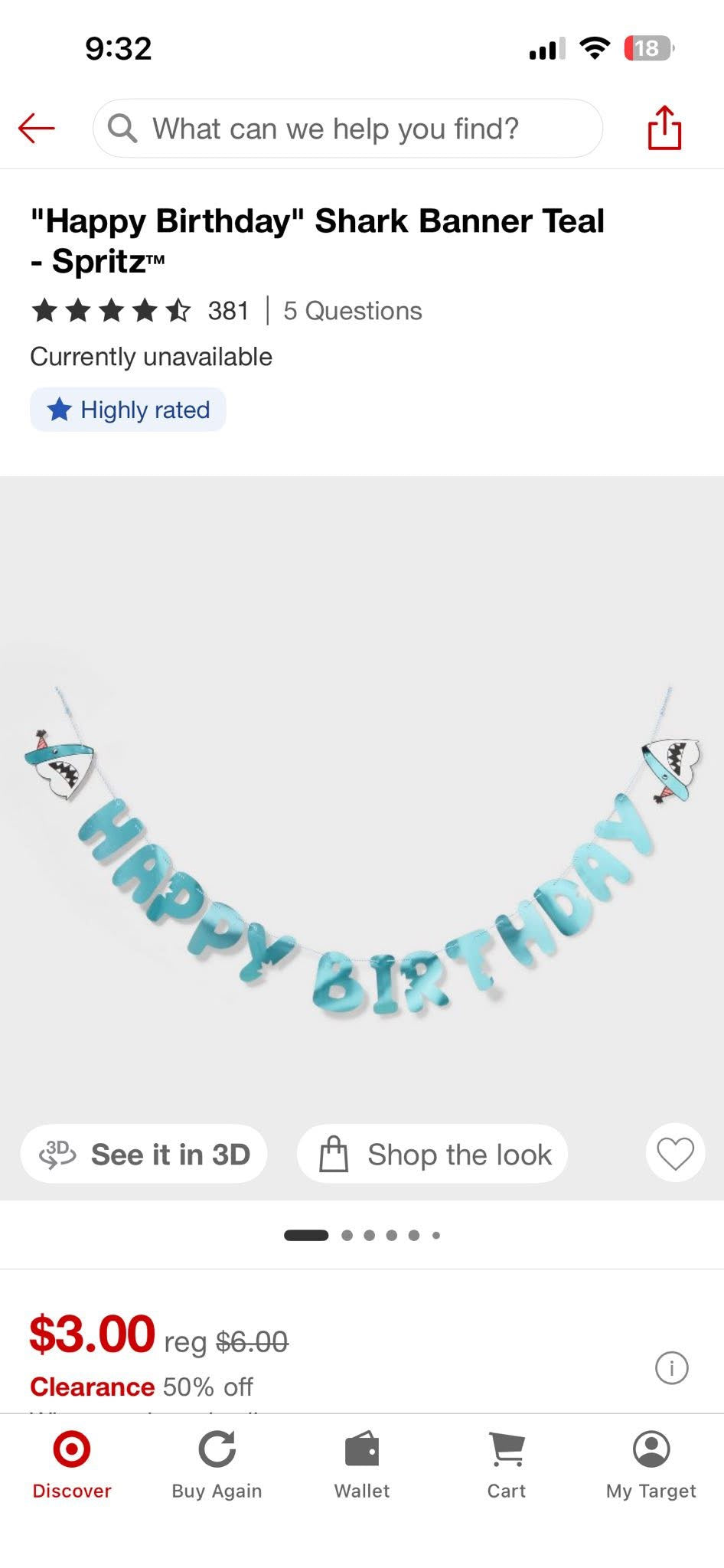 Happy Birthday Shark Banner