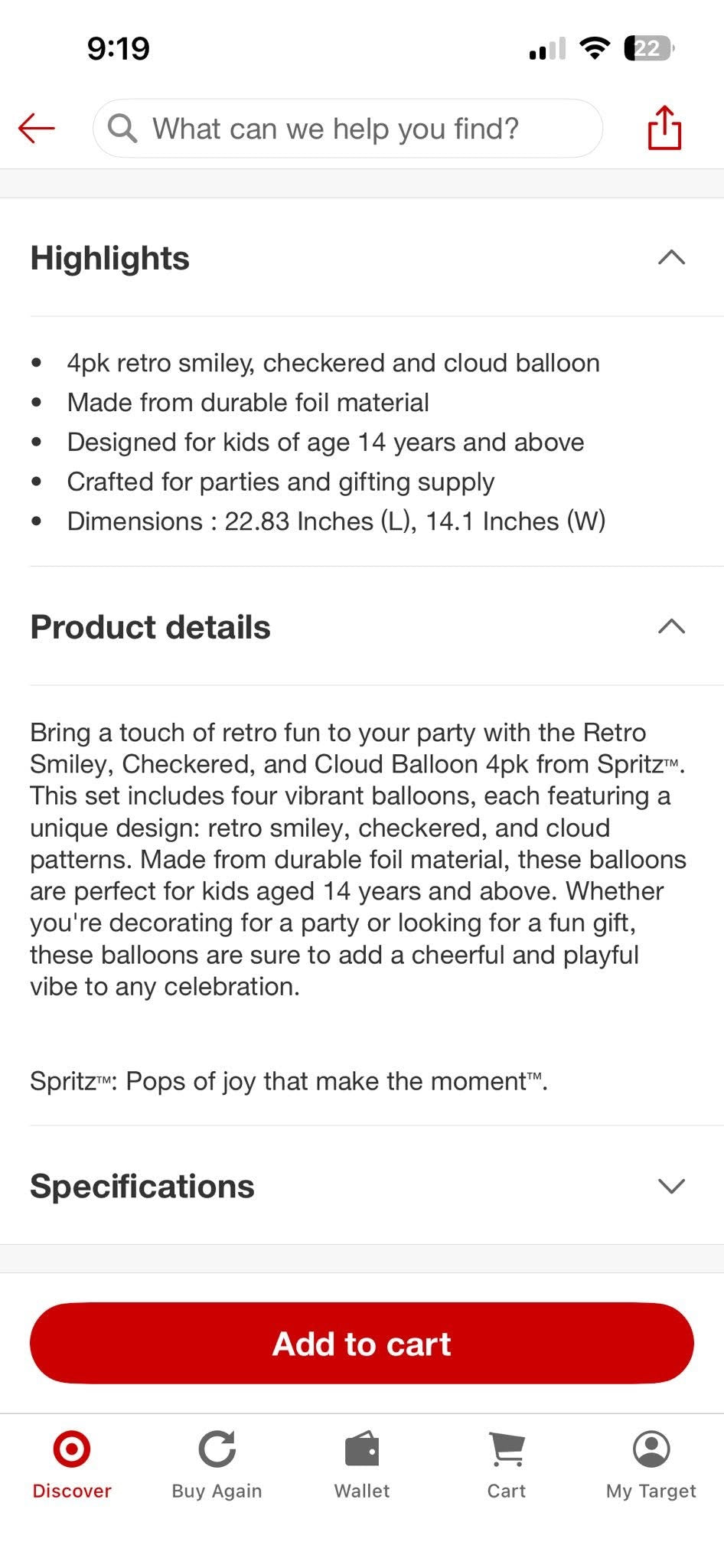 4ct Foil Balloons - New
