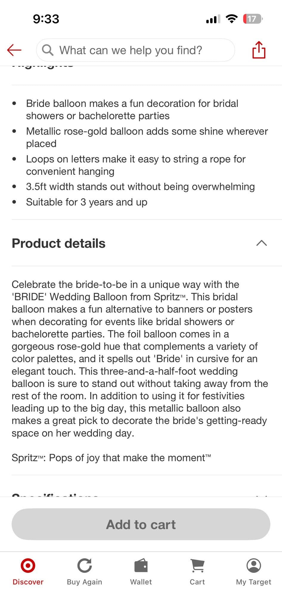 Rose Gold Foil Balloon