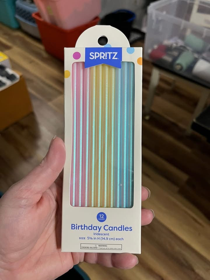 12pk Iridescent Birthday Candles