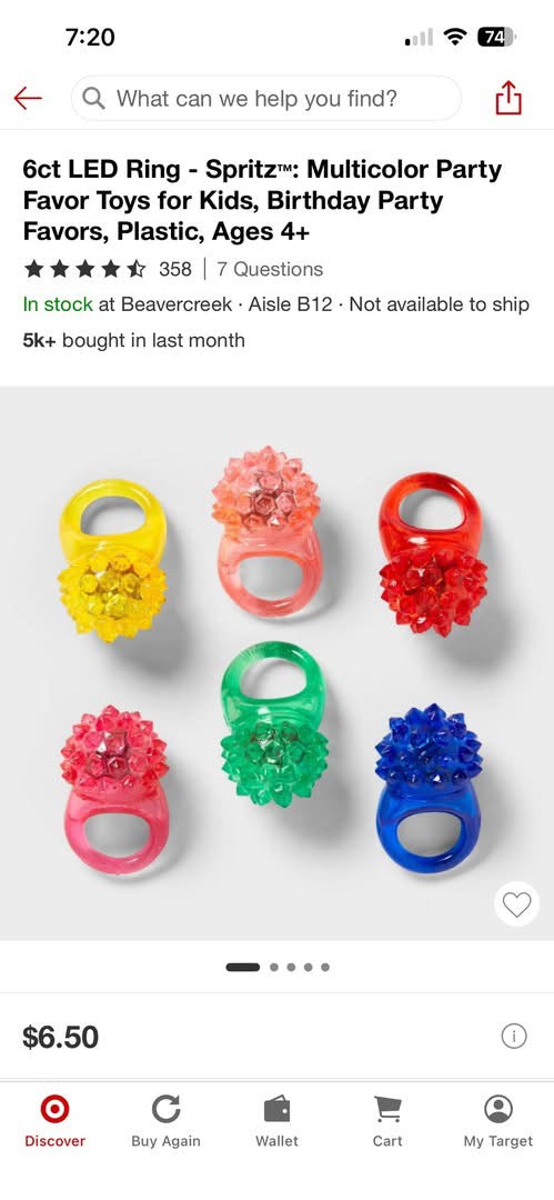Party Favors - 6ct LED Rings