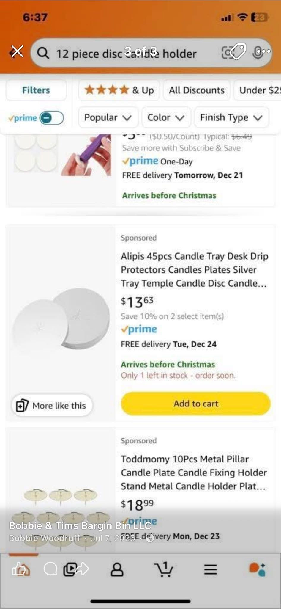 12 pc Disc Candle Holder - Drip Trays