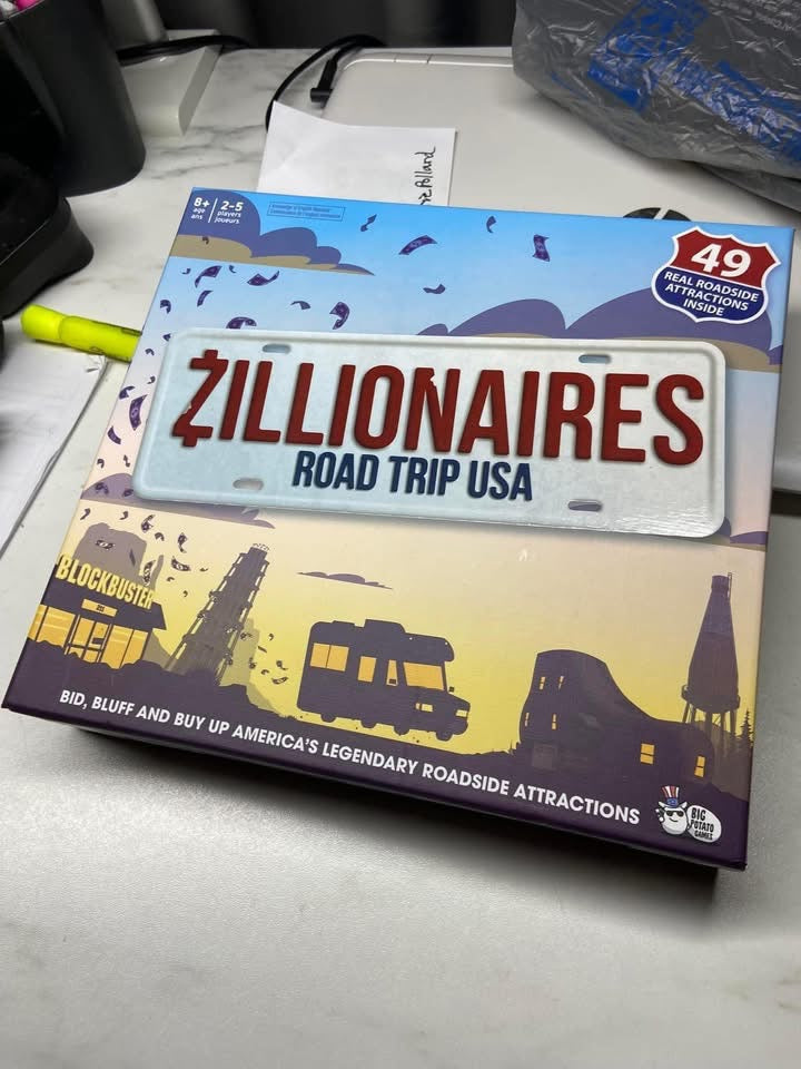 Zillionaires Road Trip Game