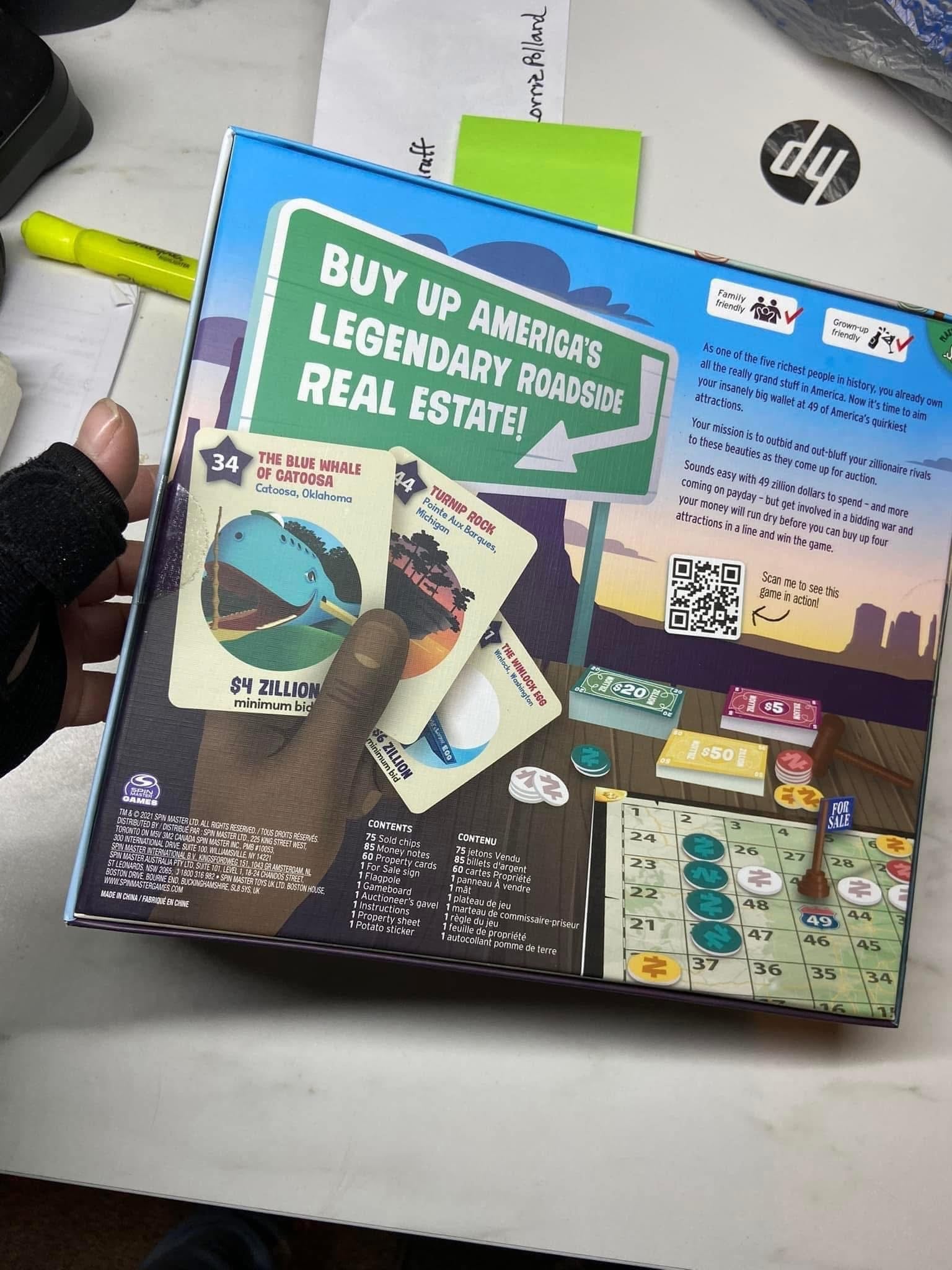 Zillionaires Road Trip Game