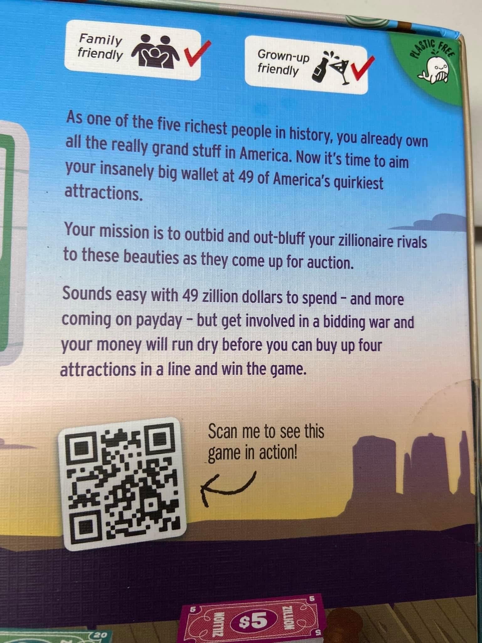Zillionaires Road Trip Game