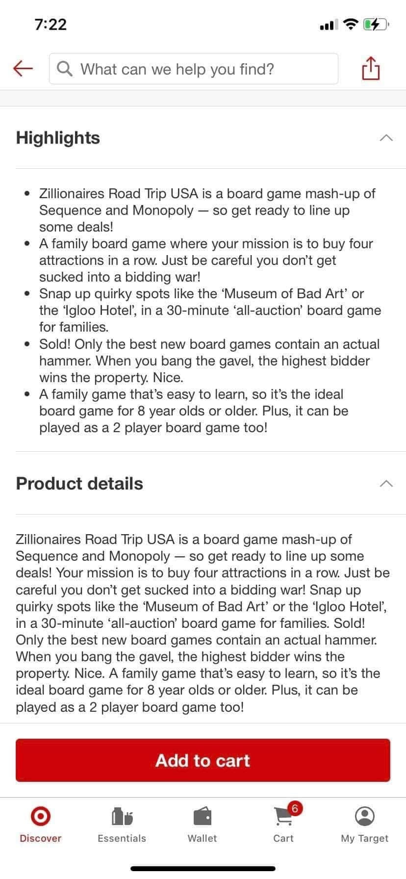 Zillionaires Road Trip Game
