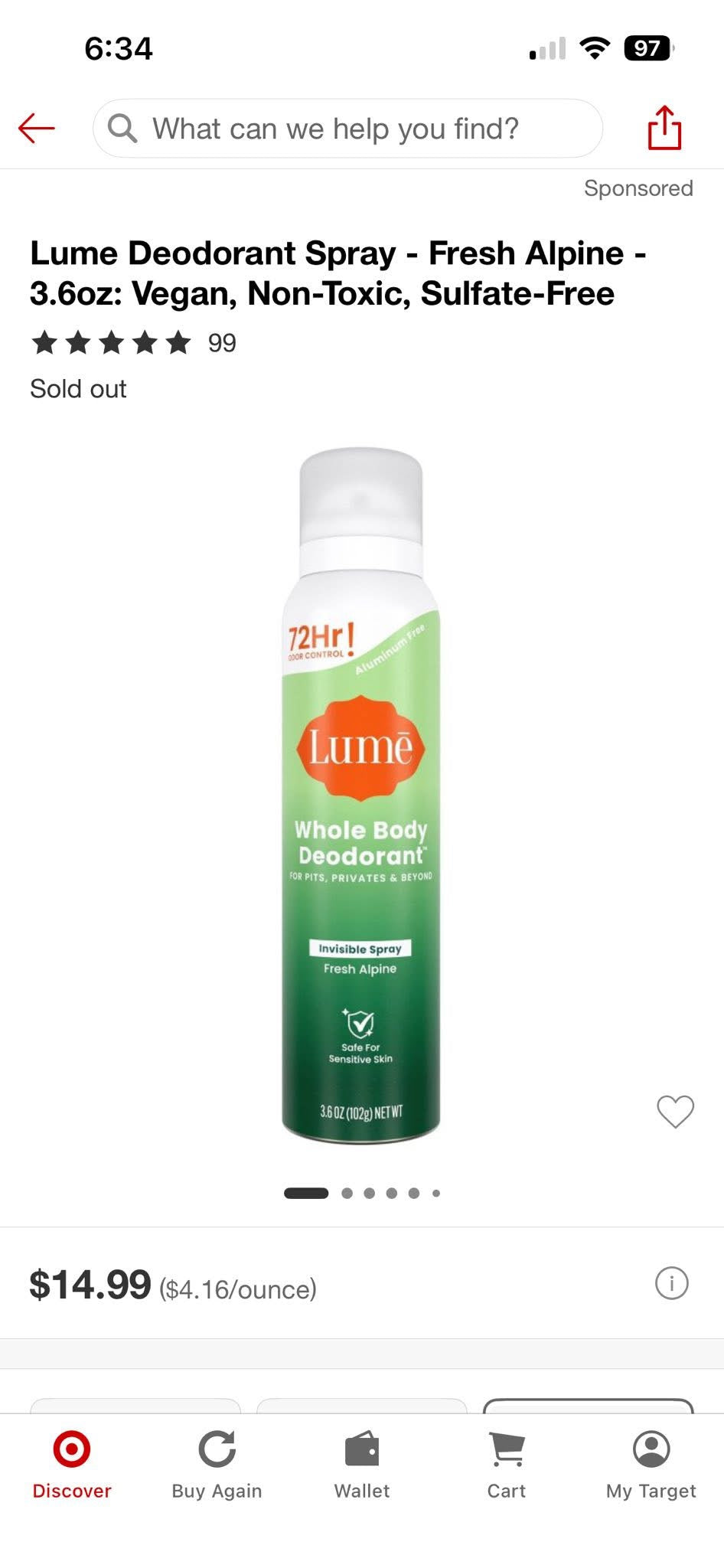 Lume Deodorant Spray - Fresh Alpine