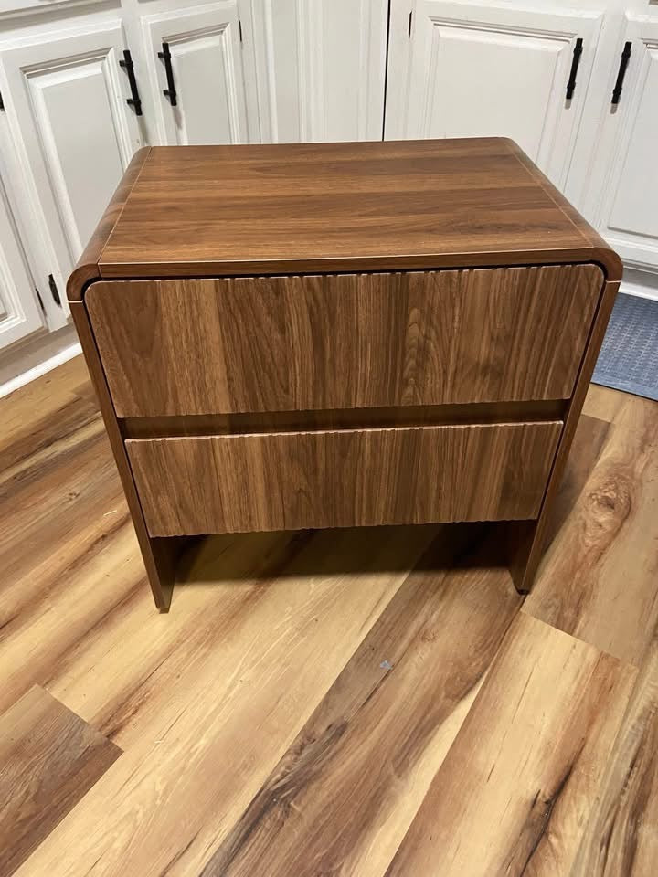 Geordy 2-Drawer Dresser, 23.6"Fluted Nightstand