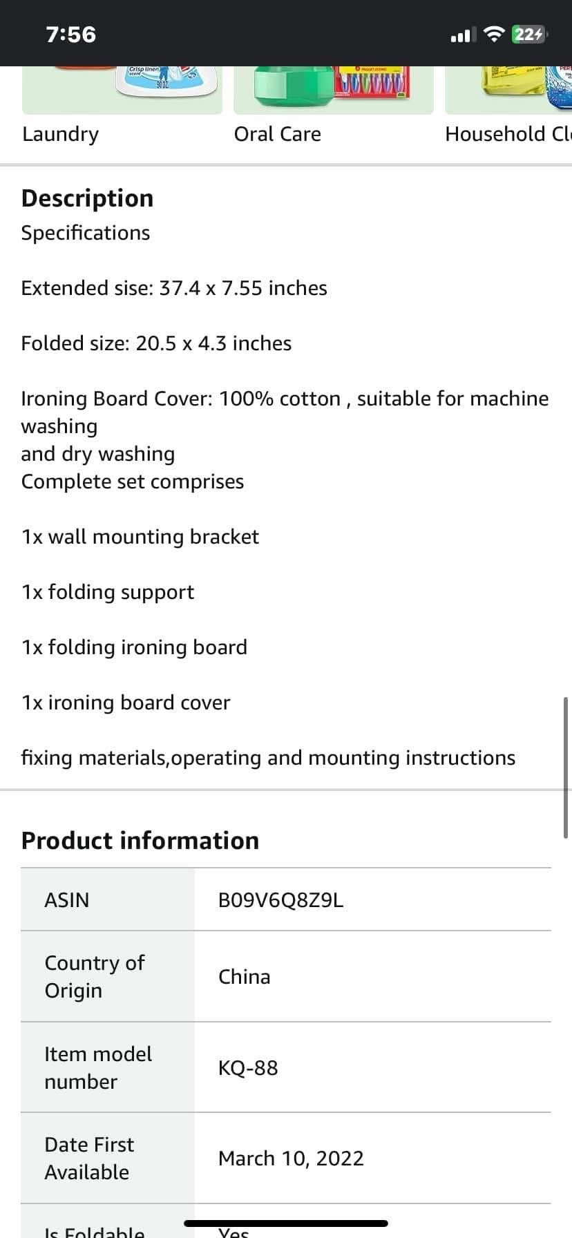 Folding Ironing Board