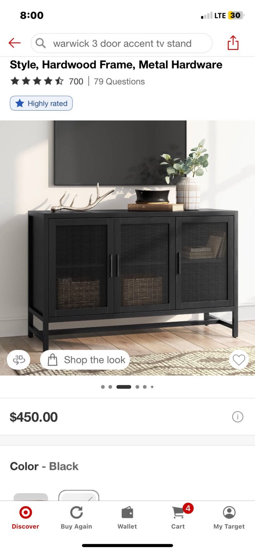Warwick 3 Door Accent TV Stand