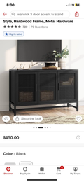 Warwick 3 Door Accent TV Stand