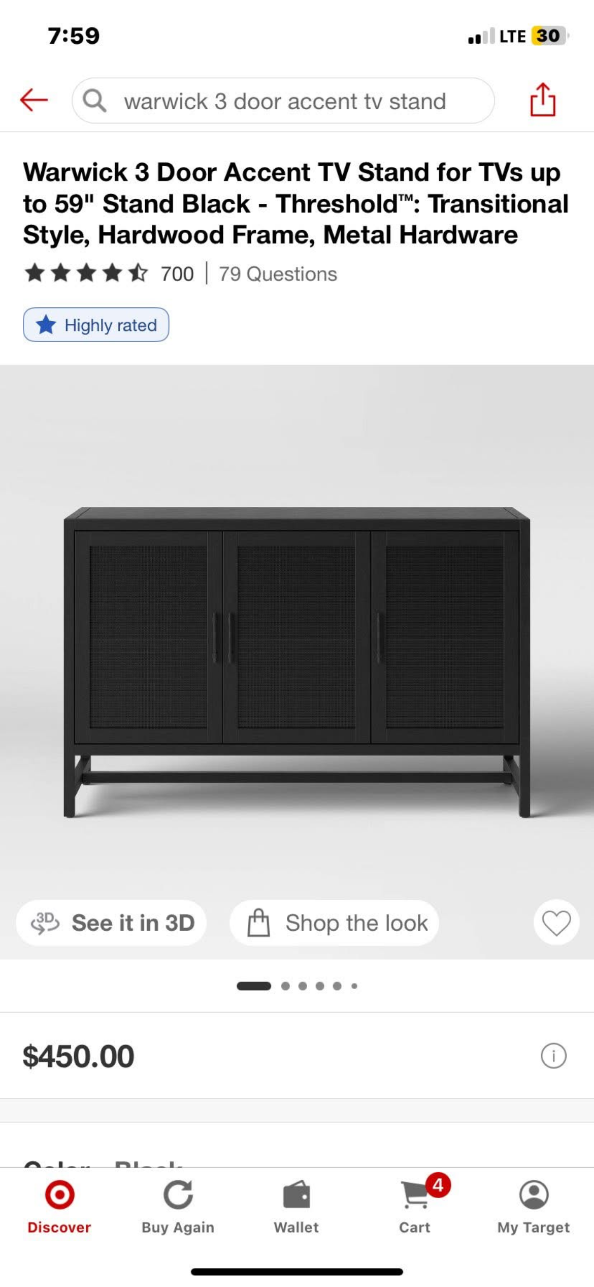 Warwick 3 Door Accent TV Stand