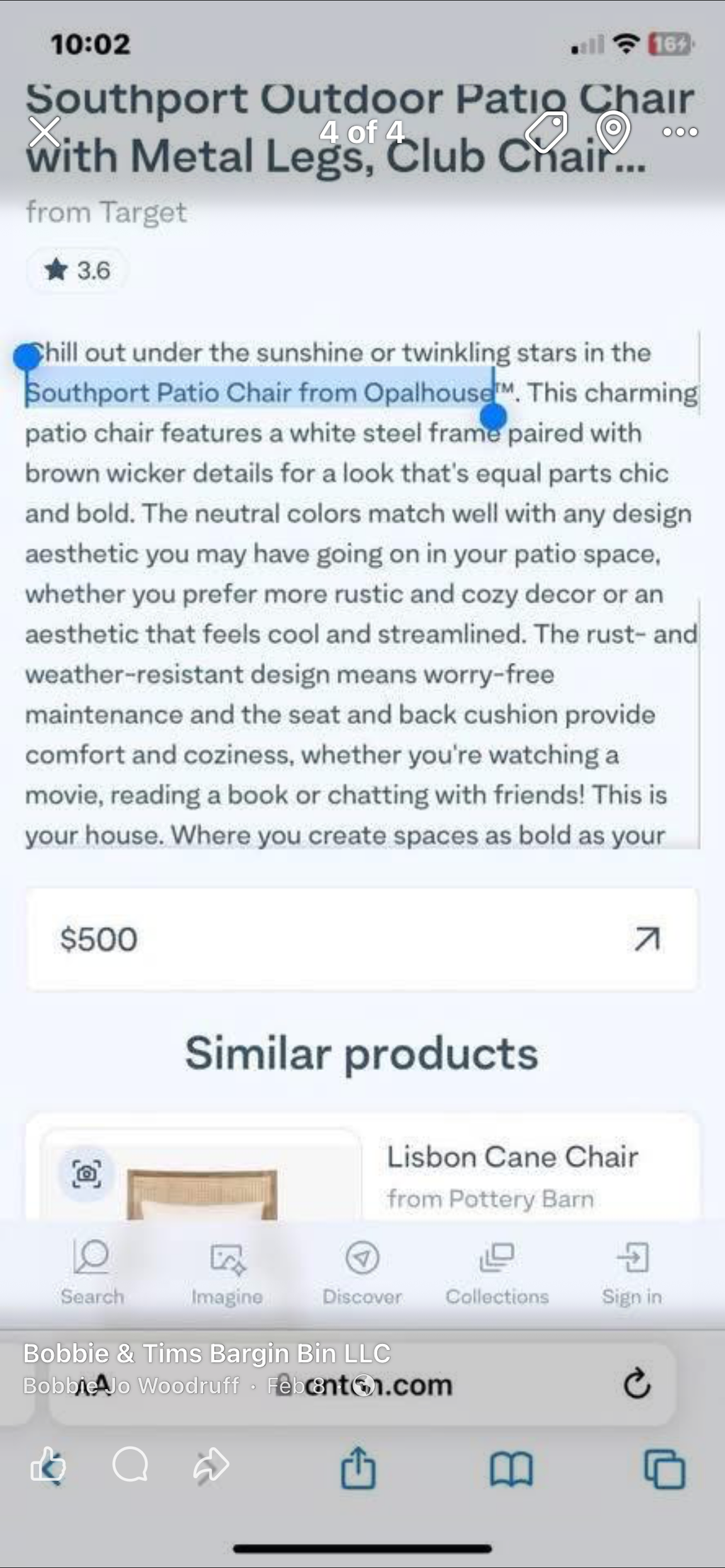Patio Chair From Opalhouse