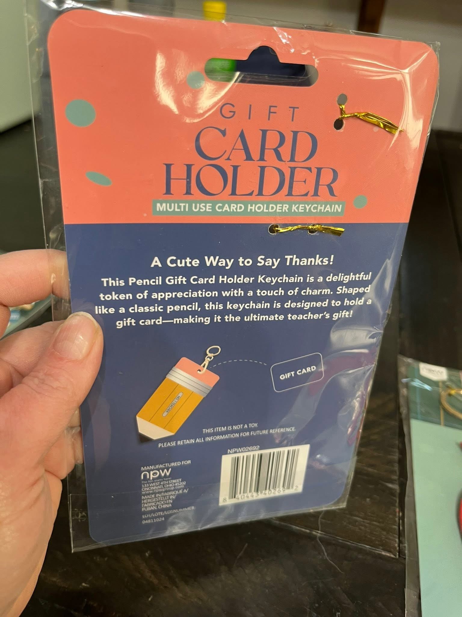Gift Card Holder Keychain