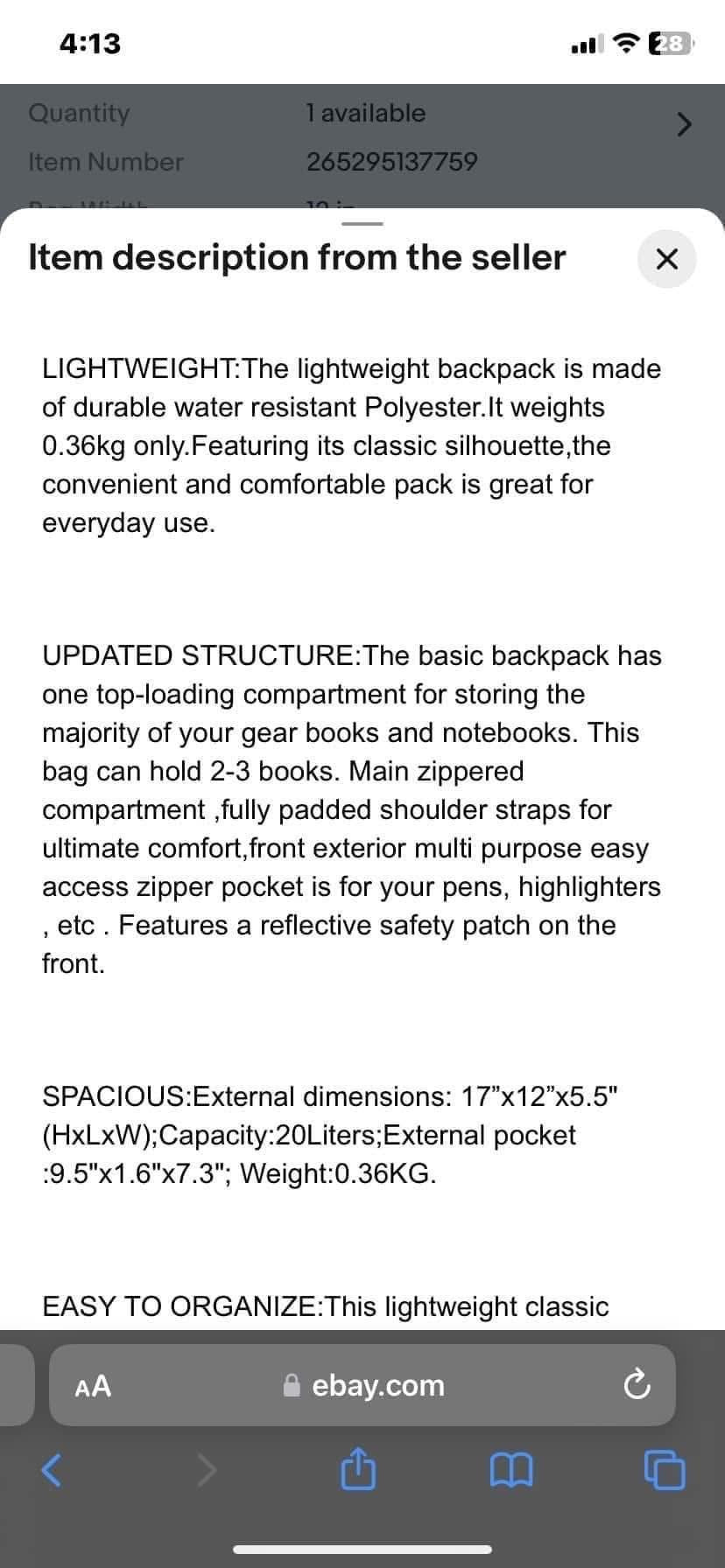 Blue/Grey Bookbag