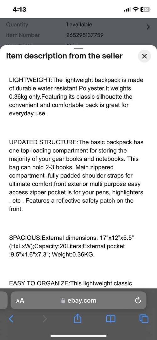 Blue/Grey Bookbag