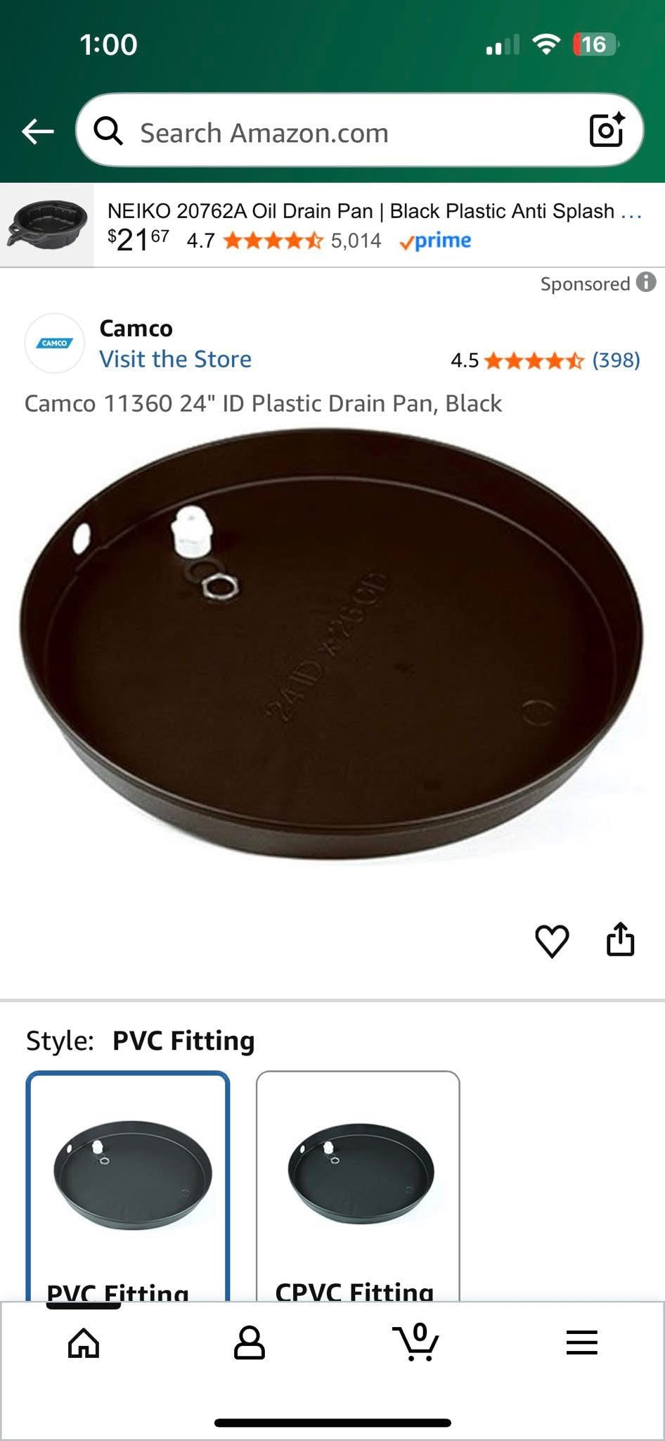 24” Water Heater Drain Pan