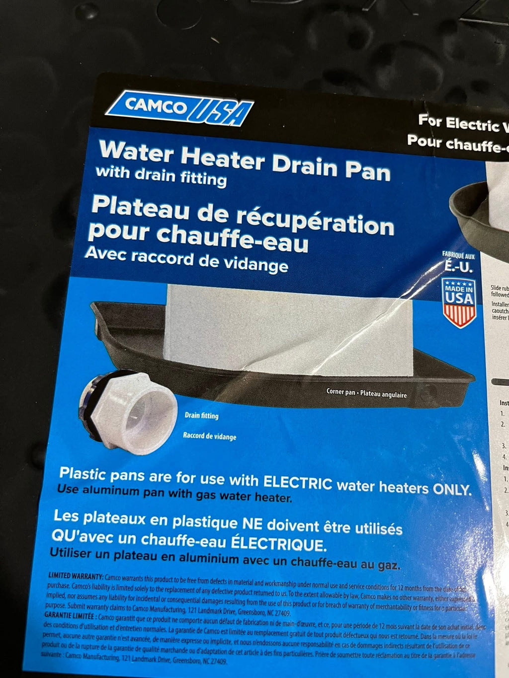24” Water Heater Drain Pan