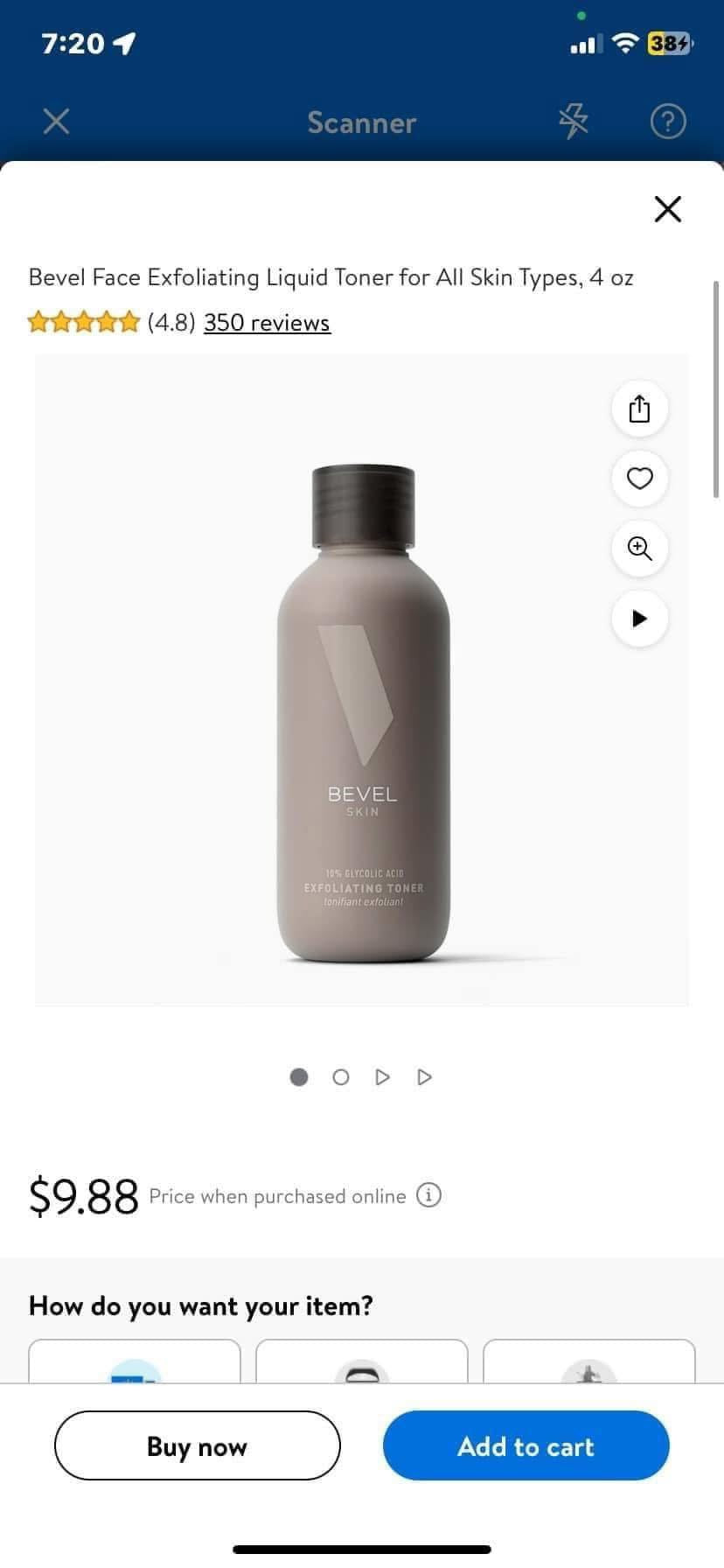 Mens Bevel Face Exfoliating Liquid Toner
